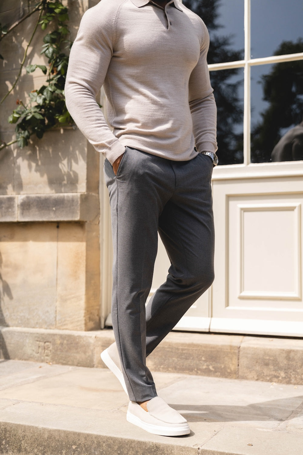 Melange Pants in Dark Charcoal