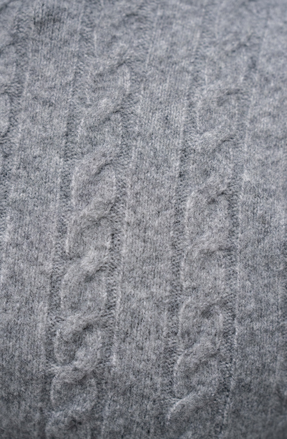 Soft Cable Crew Neck Sweater in Mid Grey