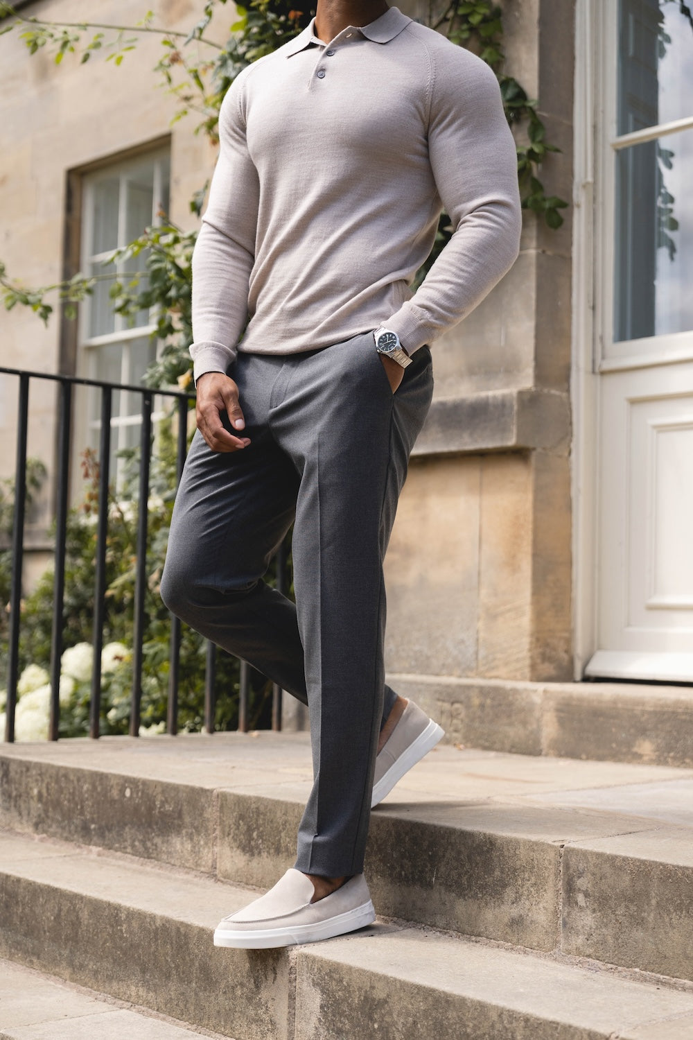 Melange Pants in Dark Charcoal