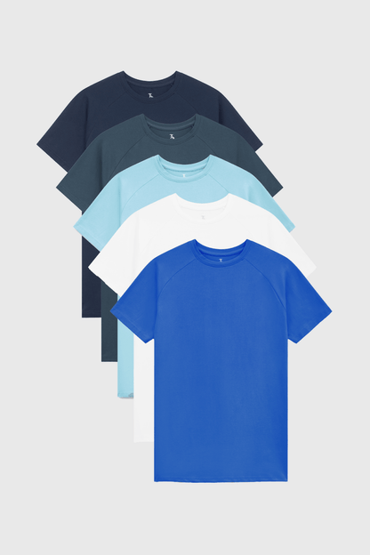 Athletic Fit Blue & White 5-Pack